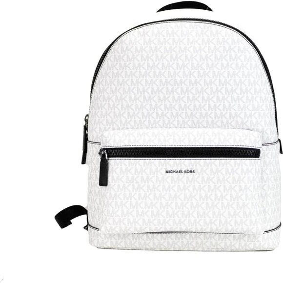 Michael Kors Cooper Large Bright White Signature PVC Shoulder Backpack Women's